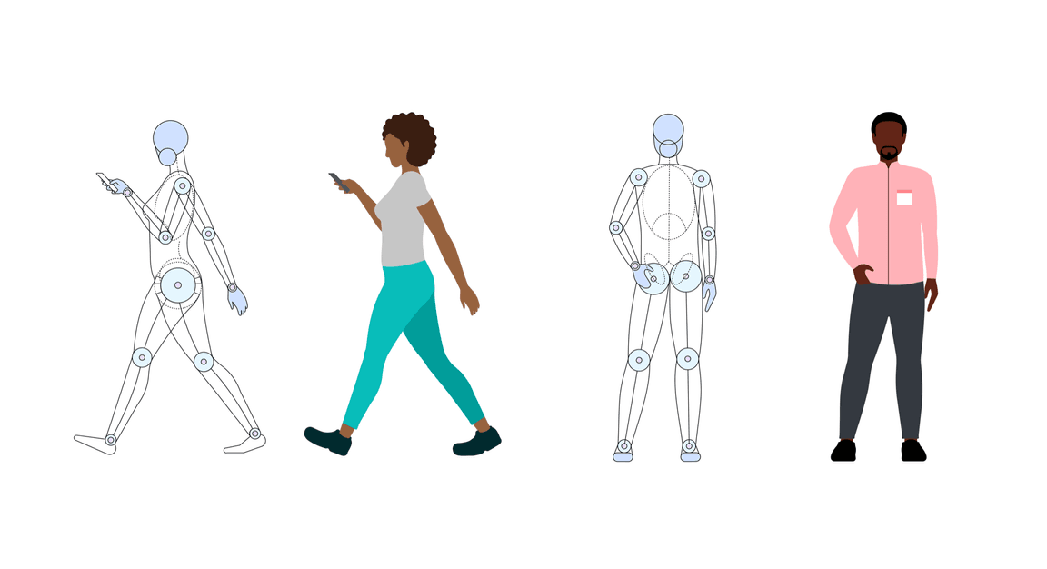 Flat people skeleton example